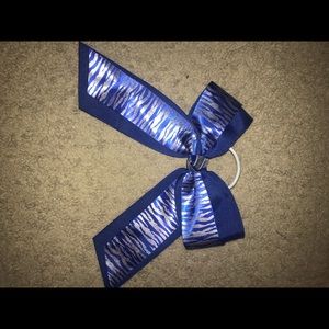 blue zebra cheer bow.